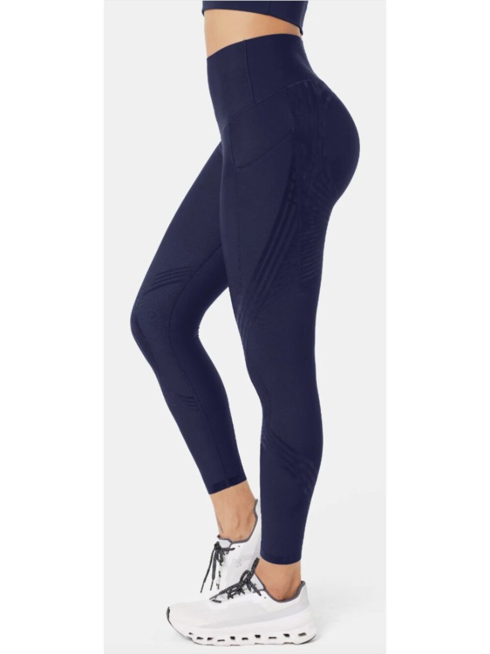 FANKA Body Sculpt Side Pocket Leggings Navy Small Athleisure Workout Gym Shaping